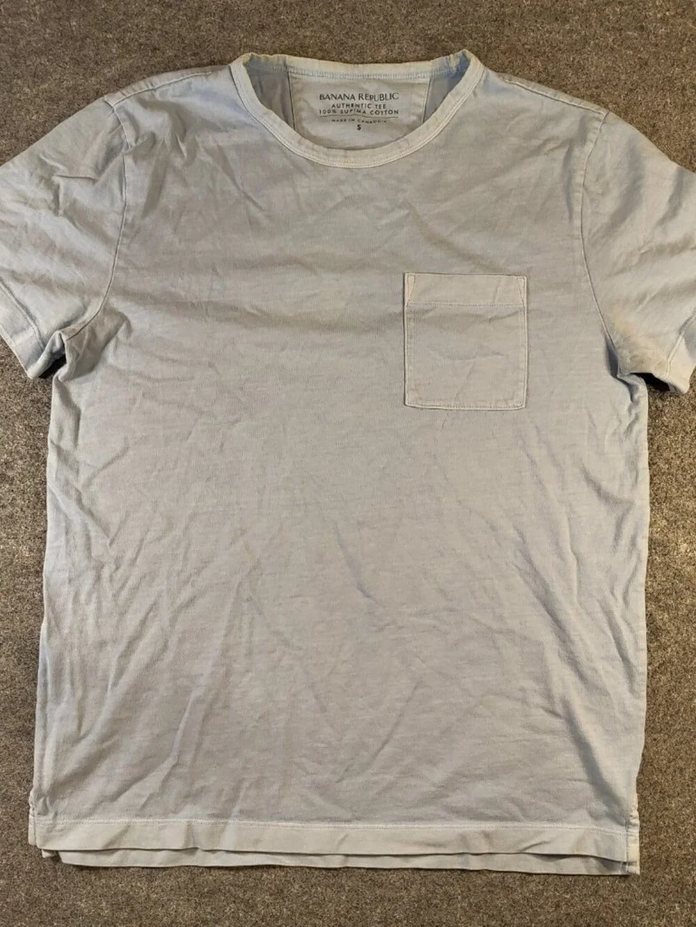 Banana Republic Supima Cotton Pocket Tee – Light Blue (Small)
